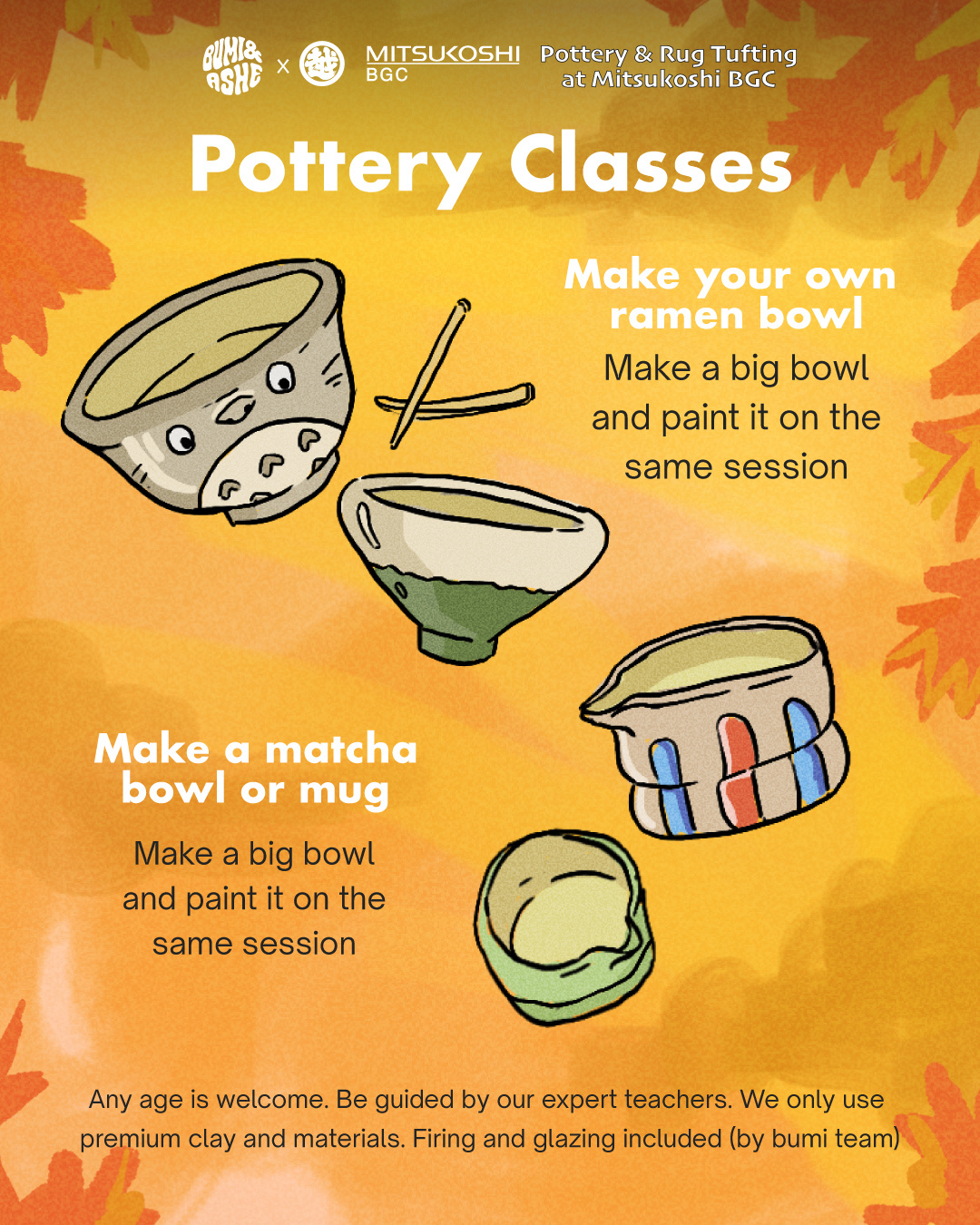 Pottery and Rug Tufting at Mitsukoshi BGC