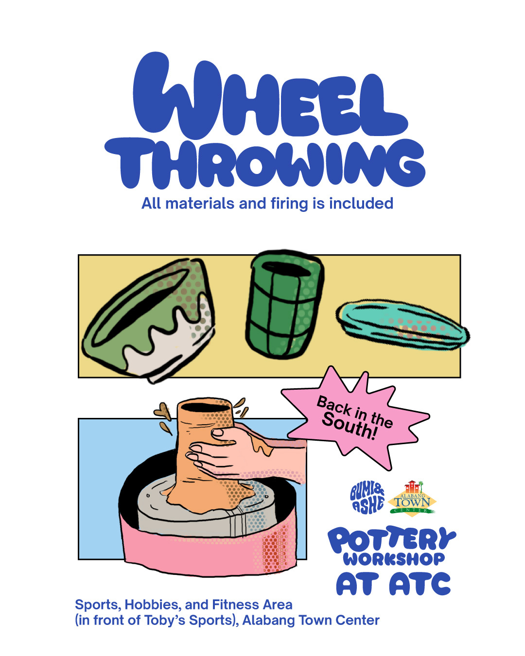 Pottery, Rug Making, and Jewelry Making at ATC, Sports, Hobbies, and Fitness Area (in front of Toby's Sports).