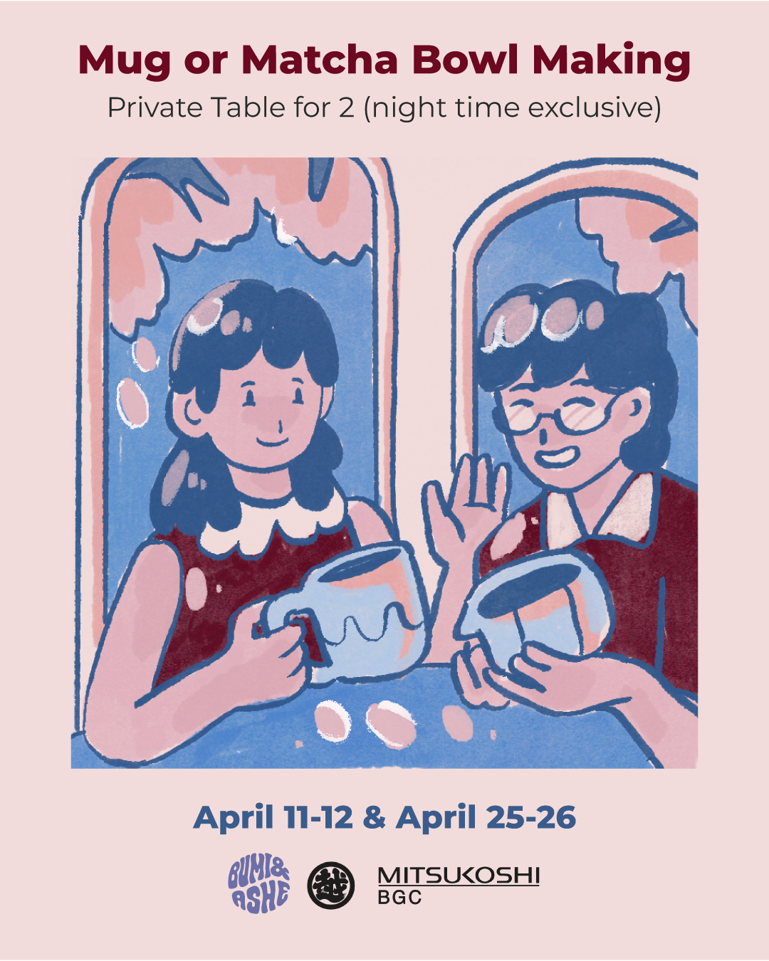 Pottery, Tufting & Metal Clay Workshops at MITSUKOSHI BGC