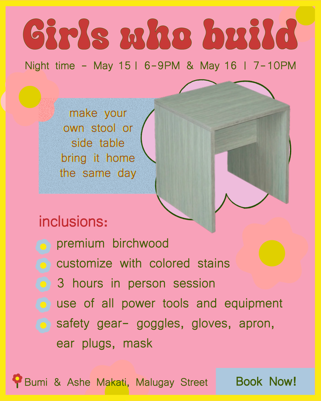 Girls Who Build: Furniture Making Class